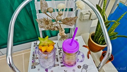 overnight oats and fruit infused water