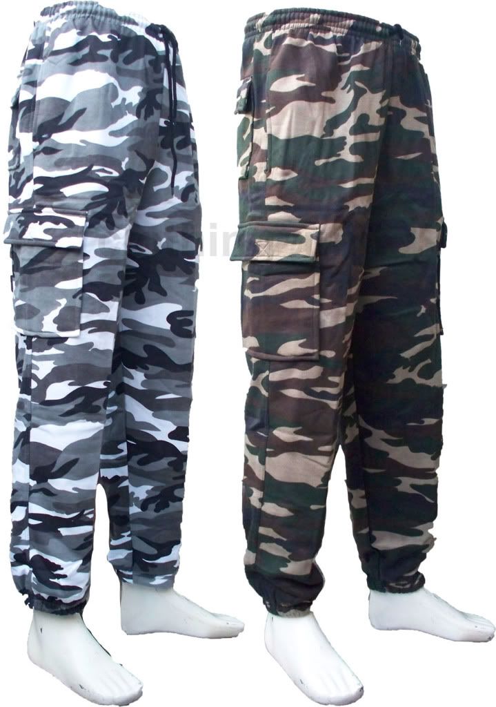 mens camouflage jogging bottoms