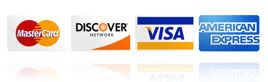 Visa Mastercard Discover American Express Accepted
