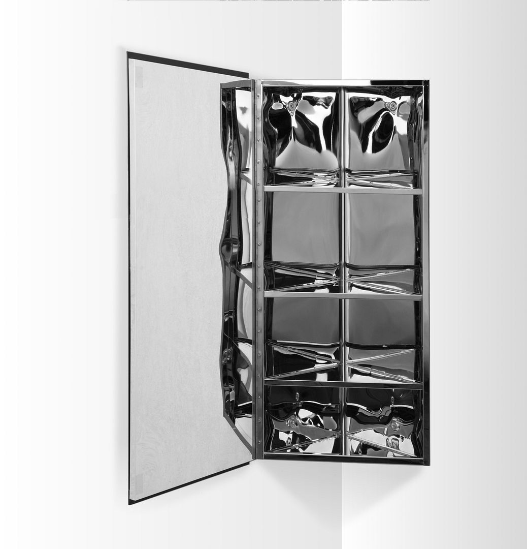 Bathroom Corner Mirror Stainless Steel B1CR 900x300x190mm eBay