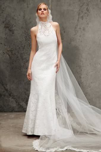 High Collar Satin Lace Wedding Dress This caught my attention