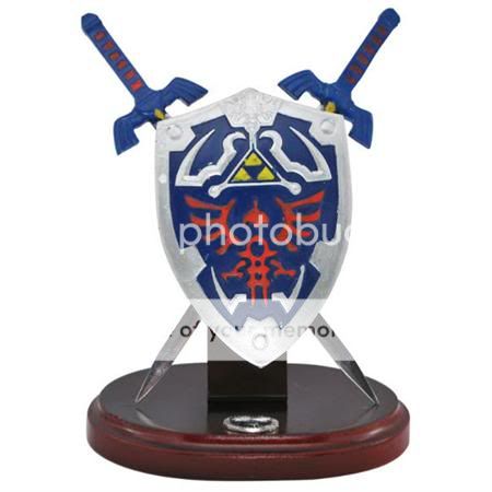 New 8 Mini Zelda Hylian Shield and Sword Table Top Display Set